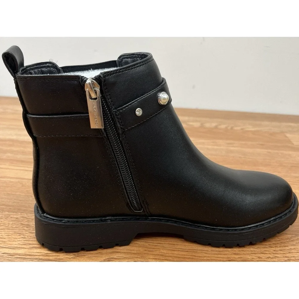 Marc Fisher Kids Jade Strap Black Chelsea Boots Big Girls Size 5 Zip Close NEW